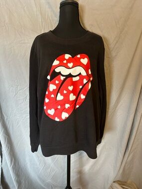 Bravado Black The Rolling Stones Sweatshirt Crew Neck Size XXL